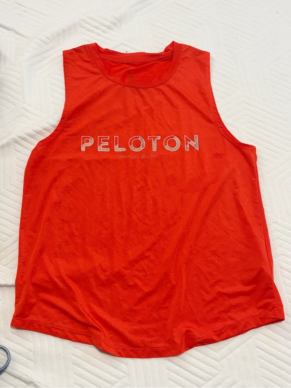 Peloton Women's Red Sleeveless Logo Muscle Tank